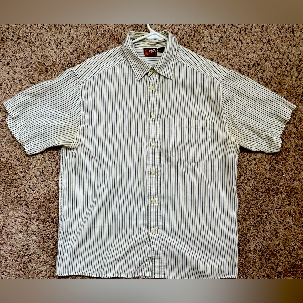 Ugly Shirt Mens Large olive black striped
